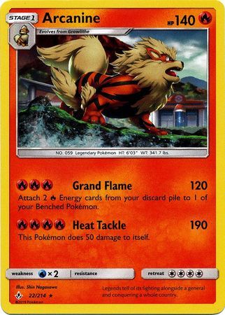 Arcanine (22 214) (Cosmos Holo) [Sun & Moon: Unbroken Bonds] Hot on Sale