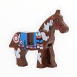 Brown Horse with blue blanket (white spots, red circle pattern) Hot on Sale