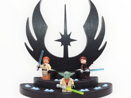 Star Wars Jedi-Themed Minifigure Display Stand (black and blue) on Sale